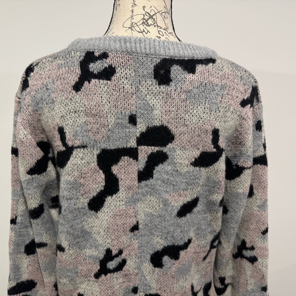 Thml Leopard Print Crewneck Sweater With Black Pi… - image 4